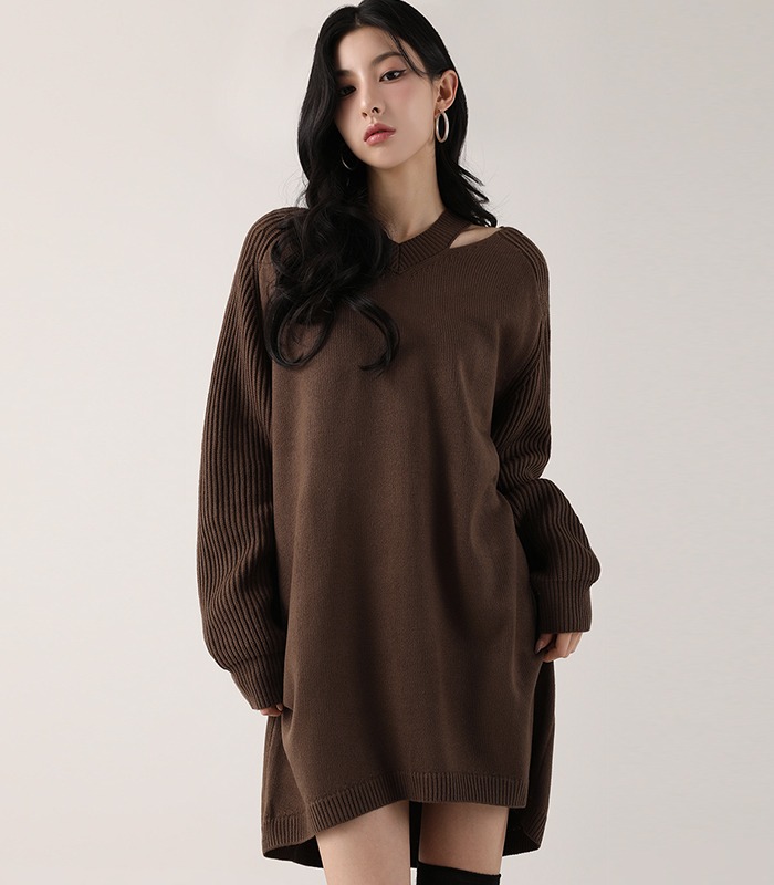 Lucy Necklace Dress BROWN