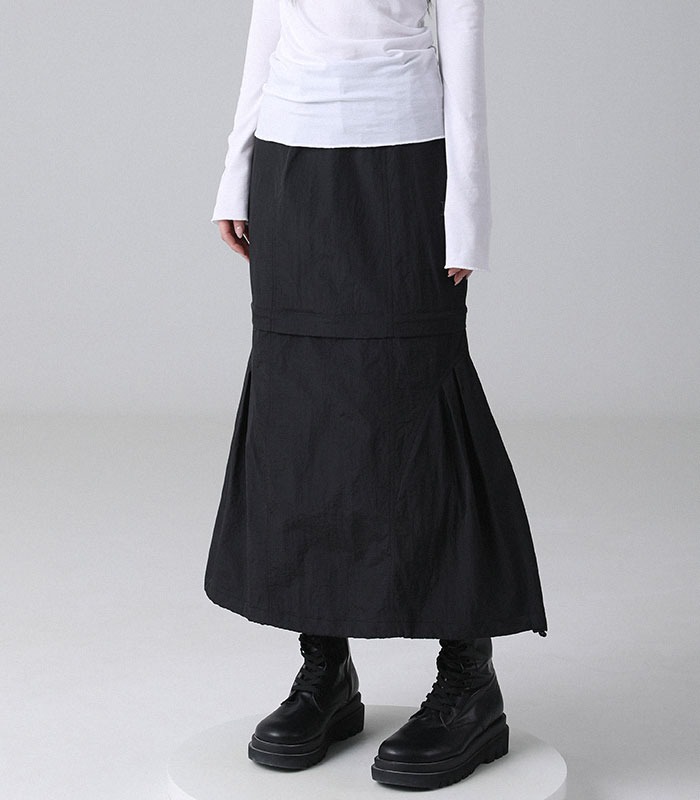 Two-way Long Skirt BLACK