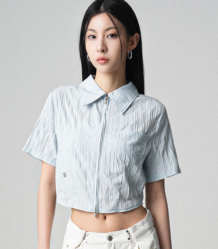 Mini Femi Pleats Shirts Zip-up SORA